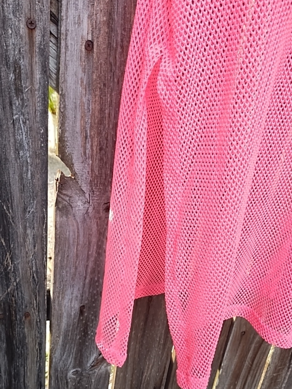 Neon Coral Mesh Tank Top (S) - Picture 7 of 10